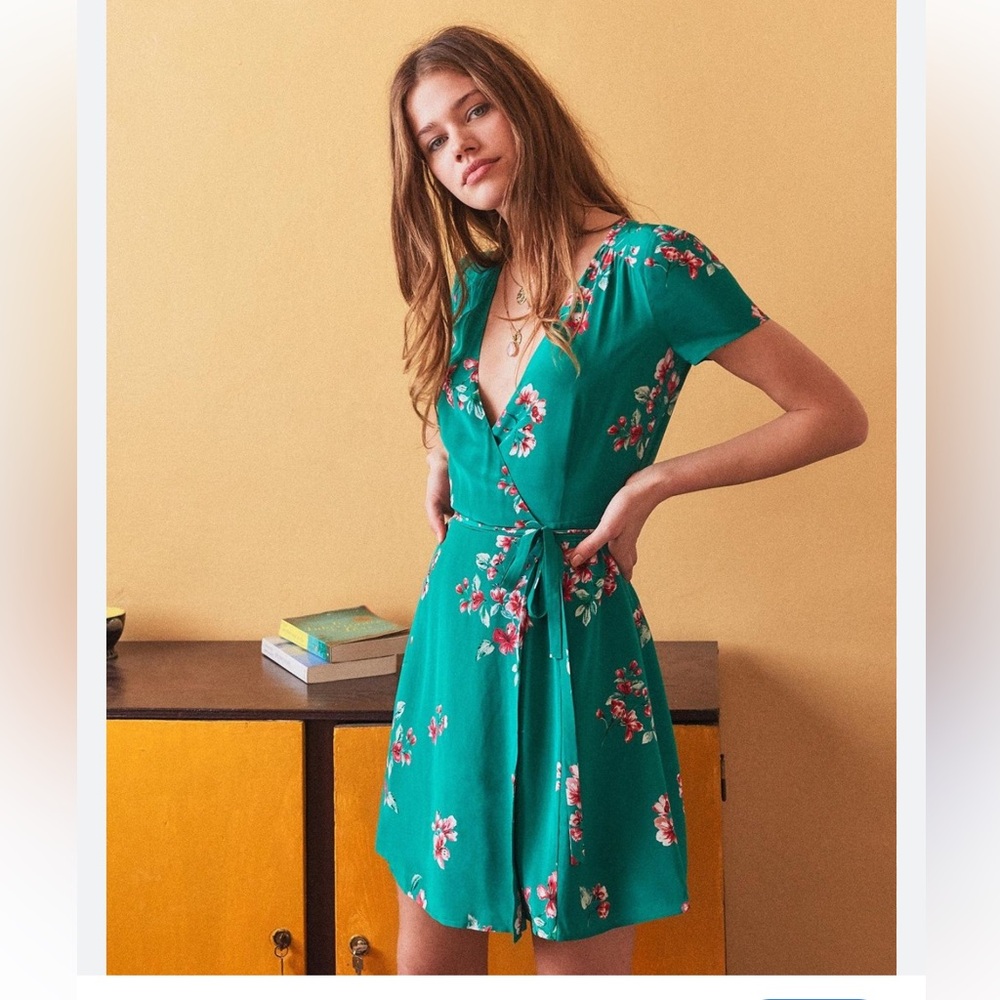 Sezane Silk Wrap Dress